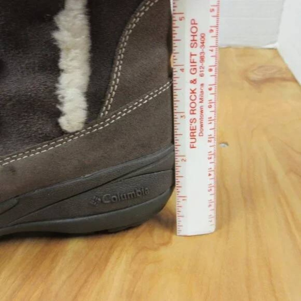 COLUMBIA Delancey Omni Shield Brown Suede Boots Womens 8.5 Omni-Grip Rubber Sole - Picture 10 of 14